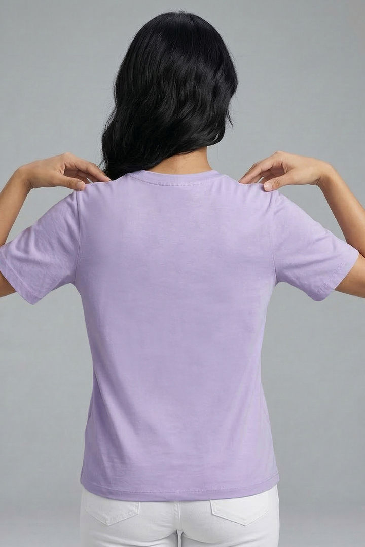 Zivame Mickey Mouse Knit Cotton Lifewear Top - Pastel Lilac — image 4